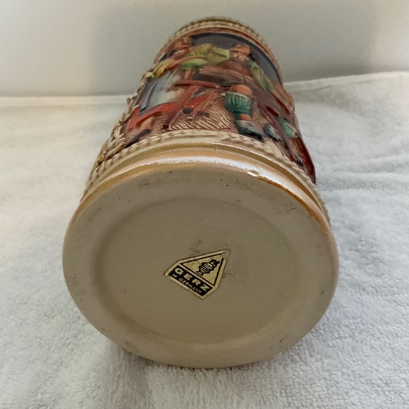 Vintage GERZ W. GERMANY 20 oz Stoneware Beer Stein with Pewter Lid - Picture 6 of 16
